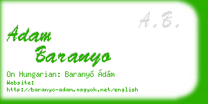 adam baranyo business card